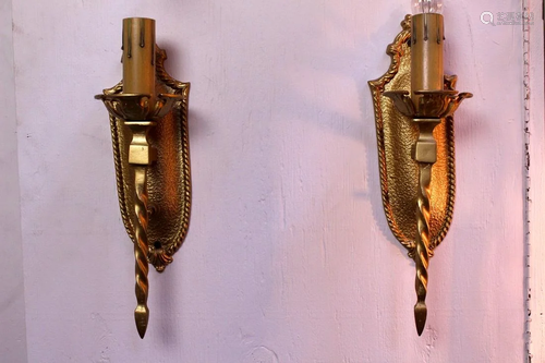 Pair of Colonial Style Wall Sconce