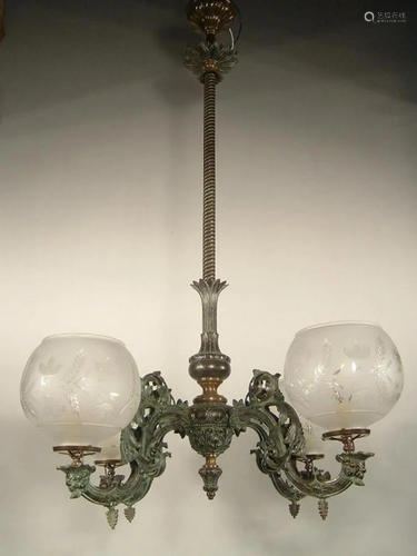 HENRY HOOPER and CO Rococo Speltre Gas Fixture