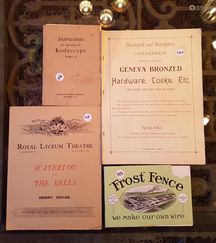 Early 1900s Trade Catalogues, Manual and Theatre