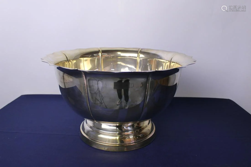 Oversized EPCA Bistol Silver Punch Bowl