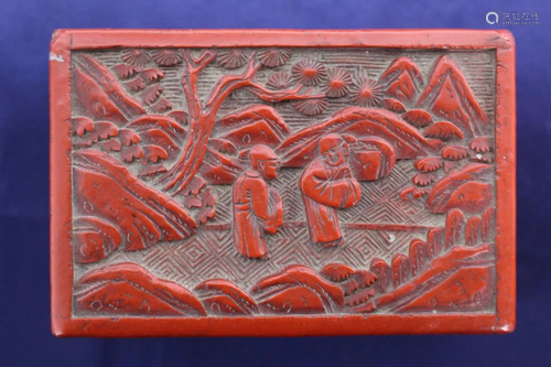 19th C. Cinnabar Lacquer Box