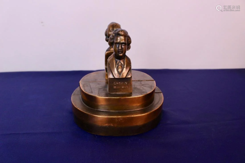 Frederic Chopin Bronze Sculpture Bookends