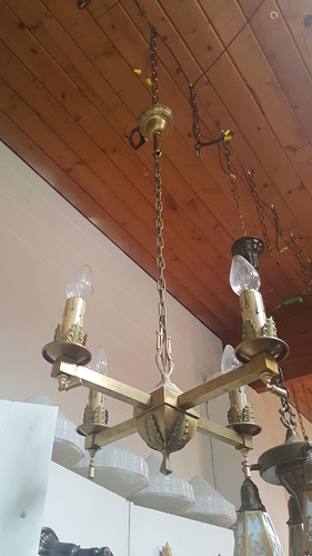 4 Light Uplit Mission Fixture C. 1910