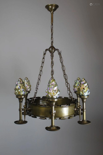 Early Tudor Revival Ring Fixture (6 Light)