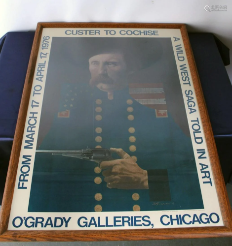 Signed Lithograph Poster Custer to Cochise