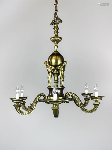 Monumental Beaux Arts Figural Chandelier (6 Light)