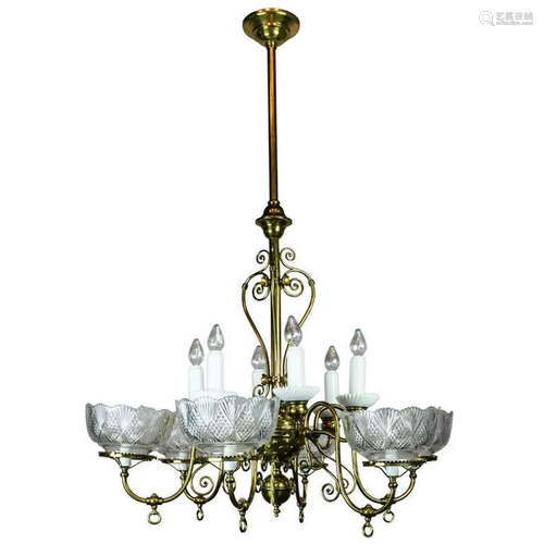 Victorian Gas Electric Chandelier