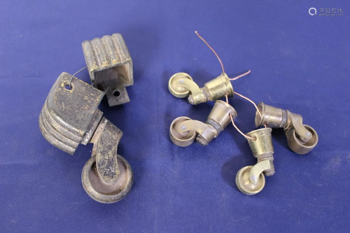 2 Set of Antique Brass Casters