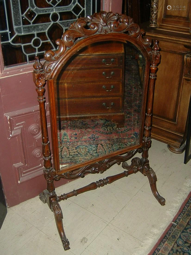 Ca. 1880 Victorian rosewood fireplace screen