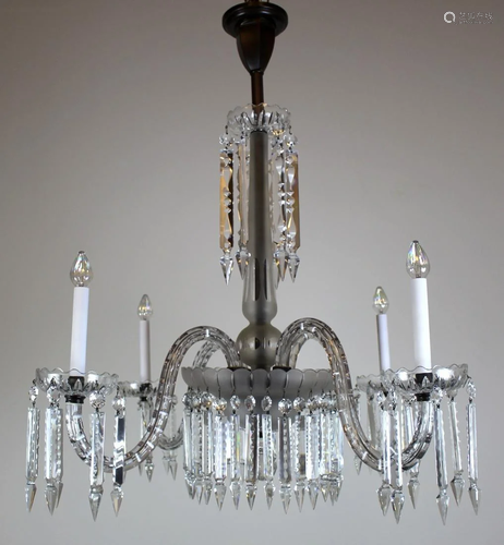 4 Arm Victorian Crystal Chandelier