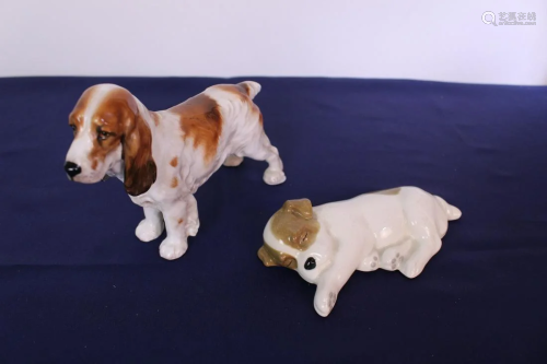 Two Fine Bone China Dog Figurine by W.R. Midwinter Ltd.