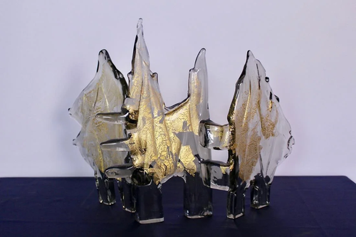 Luciano Gaspari Glass and Gold Leaf Aquatic Sculpture