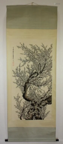 Scrolled Hand Painting signed by Tao Leng Yue