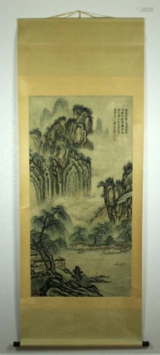 Chinese Scrolled Hand Painting Signed by Shi Tao