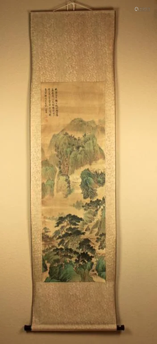 Long Scrolled Hand Painting signed by Pan Ming