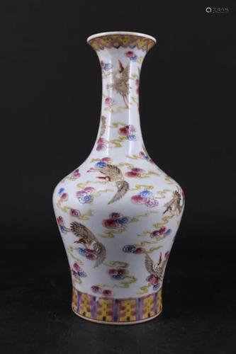 Chinese Qing Porcelain Famille Rose Vase