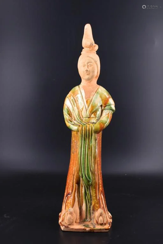 Tang San Cai Ceramic Female Statue