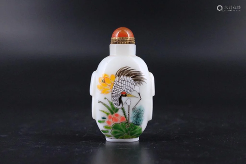 Old Chinese Snuff Bottle with Lid