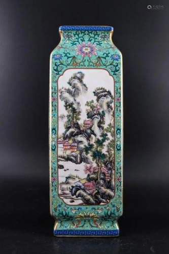 Famille Rose Qing Porcelain Vase