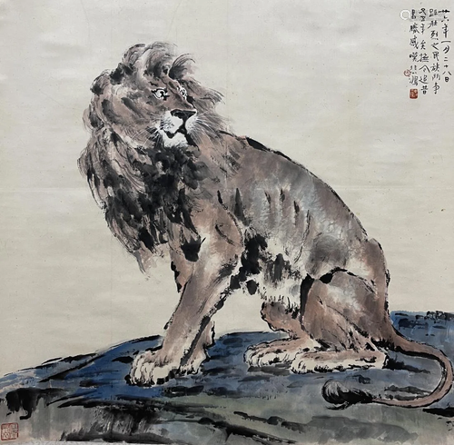 A PAINTING OF A LION, XU BEIHONG