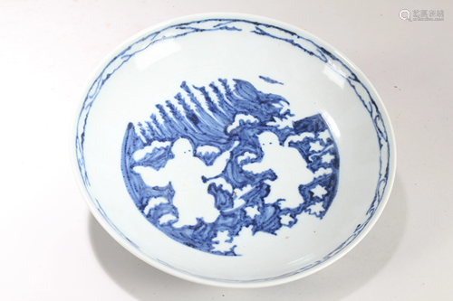 A Chinese Blue and White Porcelain Plate