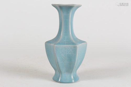 A Chinese Ruyao Hexa-fortune Porcelain Vase