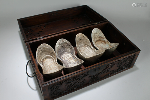 A Chinese Money Bricks Massive Lidded Wooden Box