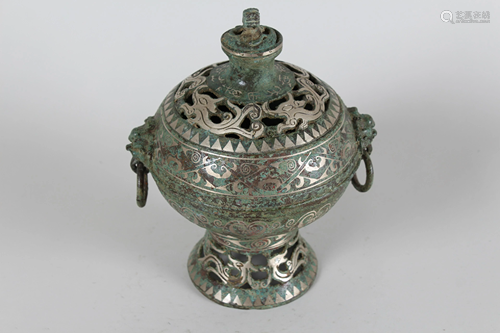 Chinese Duo-handled Bronze Vessel