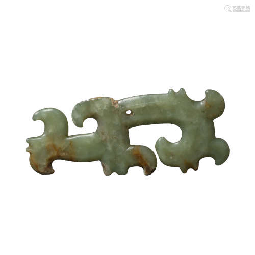 CHINESE JADE PENDANT WITH CLOUD PATTERN, HONGSHAN CULTURE