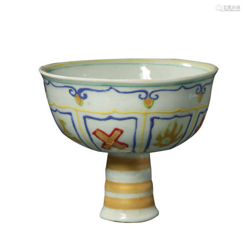 FAMILLE ROSE CUP, YUAN DYNASTY, CHINA