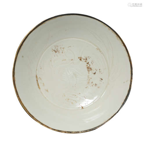 DING WARE WHITE PORCELAIN PLATE, NORTHERN SONG DYNASTY, CHIN...