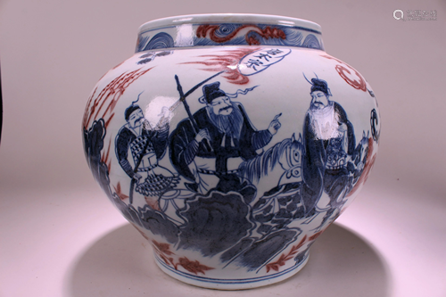 A Chinese Story-telling Detailed Blue and White