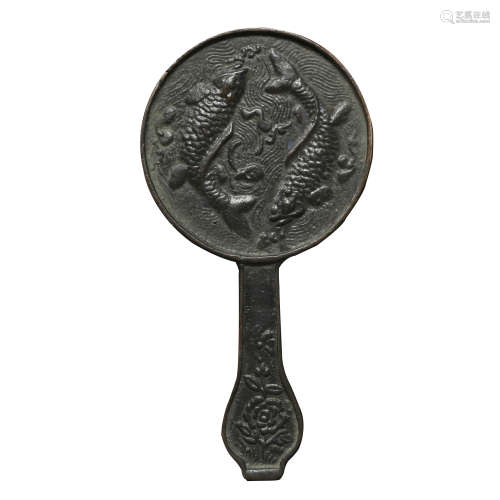 BRONZE MIRROR WITH DOUBLE FISH PATTERN, NORTHERN SONG DYNAST...