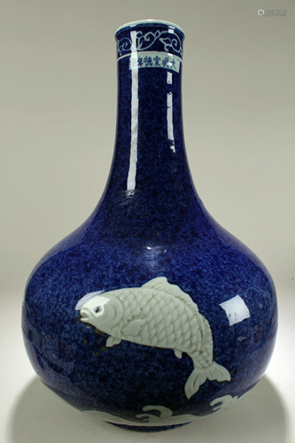 A Chinese Aqua-theme Blue-coding Massive Porcelain