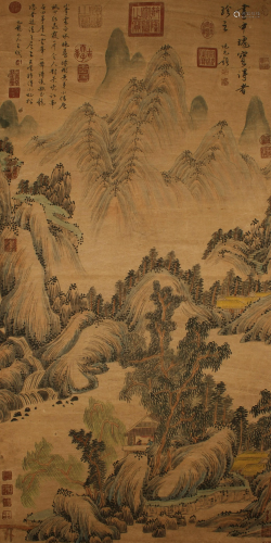 A Chinese Vivid Mountain-view Fortune Scroll