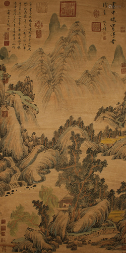 A Chinese Vivid Mountain-view Fortune Scroll