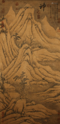A Chinese Winter-theme Mountain-view Fortune Scroll