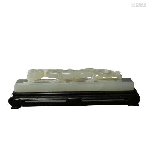 HETIAN JADE CHILONG PAPERWEIGHT, QING DYNASTY, CHINA
