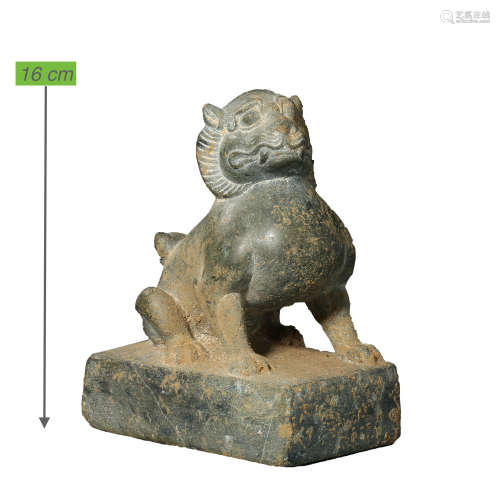 BLUESTONE LION, NORTHERN QI, CHINA