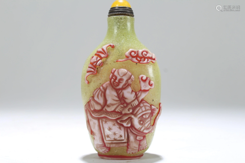 A Chinese Story-telling Fortune Snuff Bottle