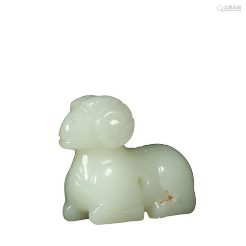 HETIAN JADE LAYING SHEEP, MING DYNASTY, CHINA