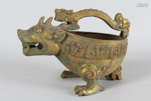 A Chinese Myth-beast Fortune Ancient-framing Bronze