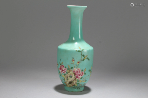A Chinese Blue-coding Flower-blossom Porcelain Vase