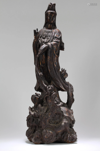 A Chinese Religious Massive Guanyin Fortune Statue