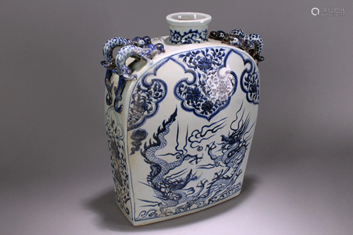 A Chinese Massive Duo-handled Fortune Blue and White