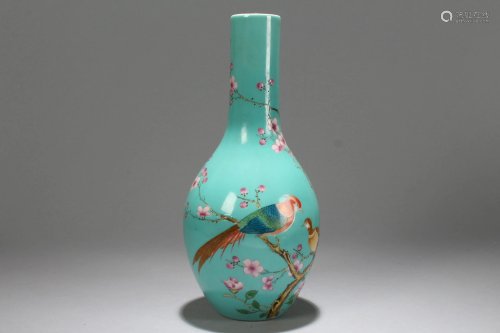A Chinese Blue-coding Nature-sceen Fortune Porcelain