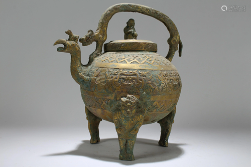 A Chinese Tri-podded Bronze Vessel