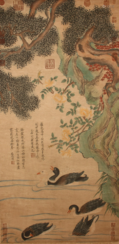 A Chinese Nature-sceen Poetry-framing Fortune Scroll