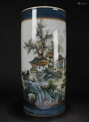 A Chinese Detailed Landscape Vivid Porcelain Massive