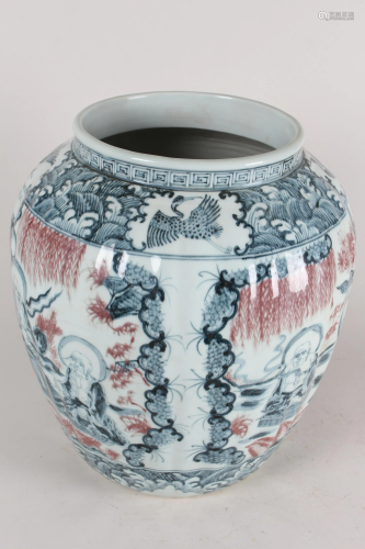 A Chinese Detailed Story-telling Blue and White Fortune